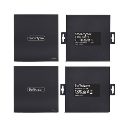 StarTech.com HDMI KVM-förlängare över IP-nätverk, 4K 60 Hz, drivrutinslös, HDMI och USB över Ethernet/CAT6, AVoIP, sändar- och mottagarsats, inklusive monteringssatser