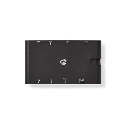 Nedis TCARFD200BK dockningsstationer för bärbara datorer USB 3.2 Gen 1 (3.1 Gen 1) Type-C Svart