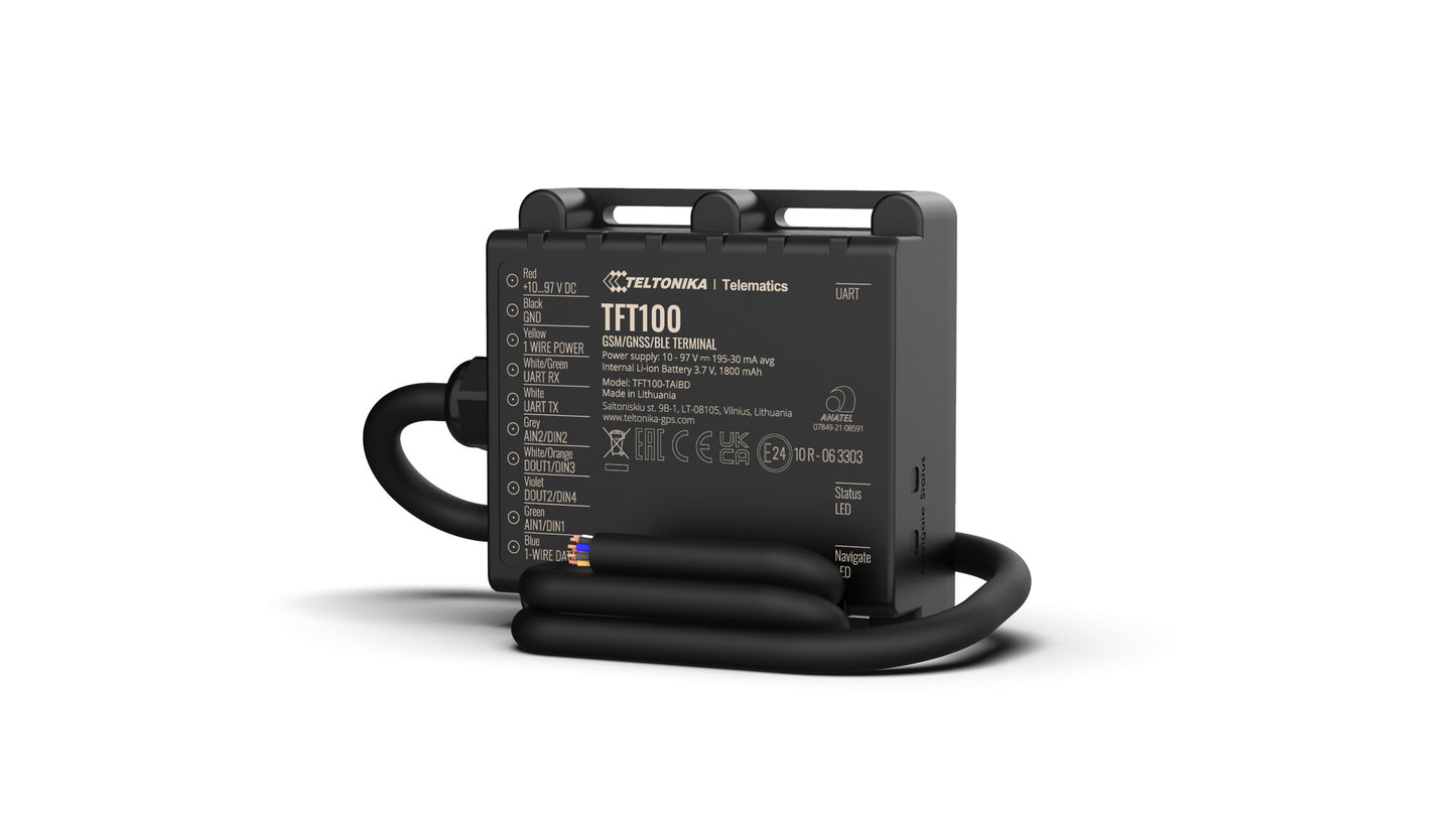 Teltonika · Tracker· TFT100· CAN Interface· E-Forklikt Plus· Motorcykel Svart
