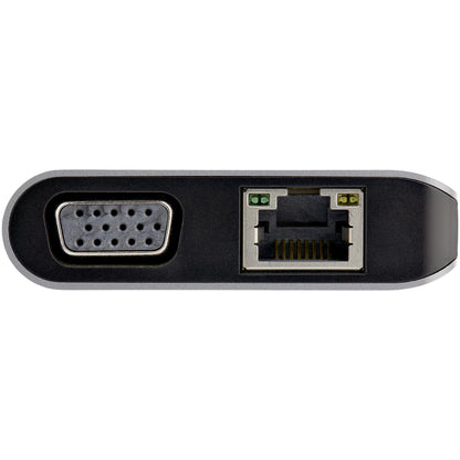 StarTech.com USB C-multiportadapter - USB-C Mini-resedocka med 4K HDMI eller 1080p VGA - 3x USB 3.0-hubb, SD, GbE, Audio, 100 W PD Pass-through - Bärbar dockningsstation för bärbar dator/surfplatta