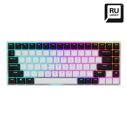 Sharkoon SKILLER SGK50 S3 tangentbord Spela USB QWERTY Rysk Vit