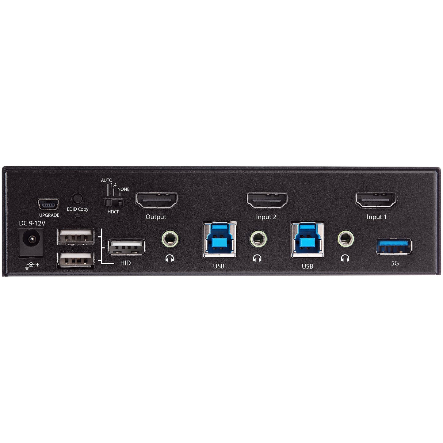 StarTech.com 2-ports HDMI KVM-switch - En skärm 4K 60 Hz Ultra HD HDR - Desktop HDMI 2.0 KVM-switch med 2 portar USB 3.0-hubb (5 Gbit/s) och 4x USB 2.0 HID, ljud - Snabbtangenter för omkoppling - TAA