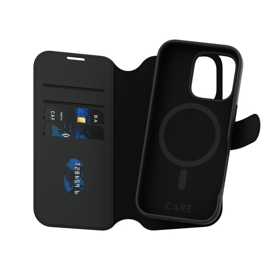 PanzerGlass CARE by ® Feature Case Tango Two-in-One Wallet w. MagSafe iPhone 16 Pro mobiltelefonfodral Omslag Svart
