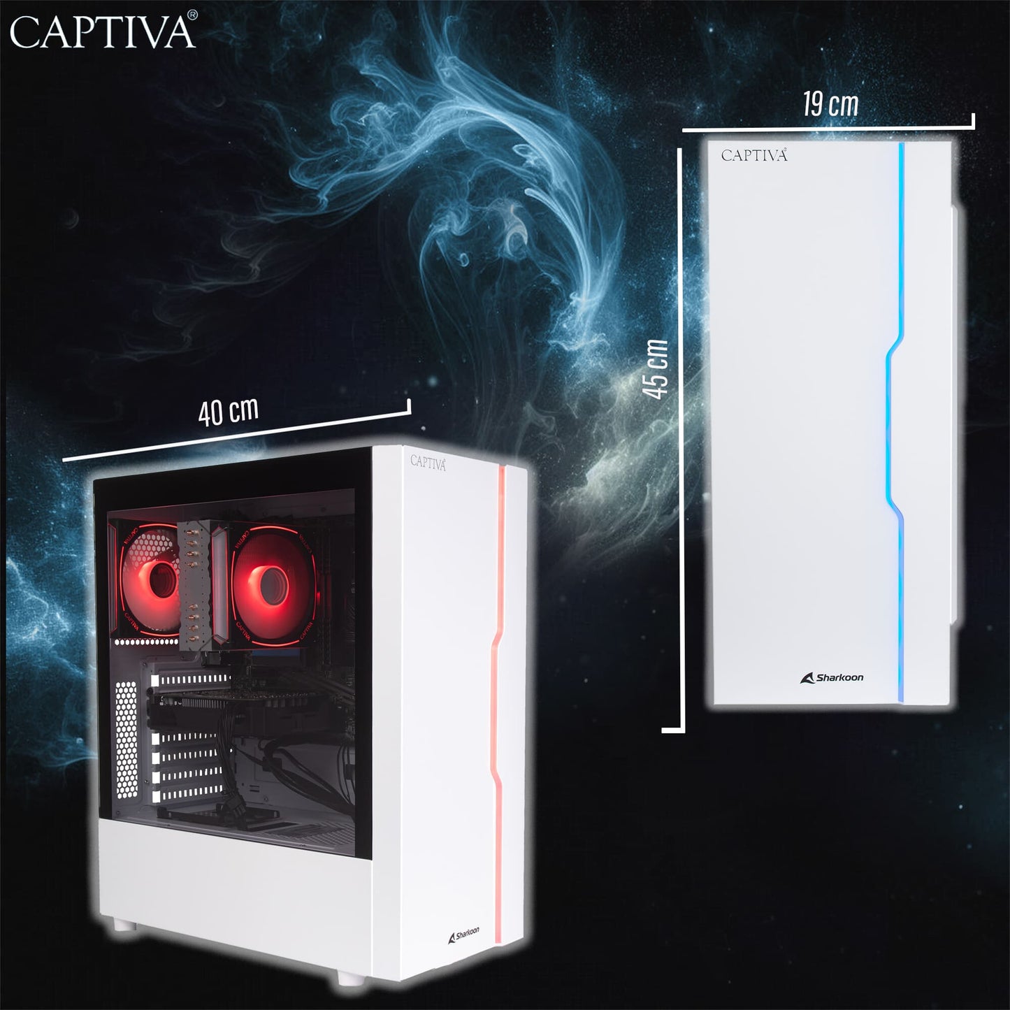 CAPTIVA Advanced Gaming R78-261 AMD Ryzen™ 7 5700X 16 GB DDR4-SDRAM 1 TB SSD NVIDIA GeForce RTX 4060 Windows 11 Home Skrivbord PC Vit