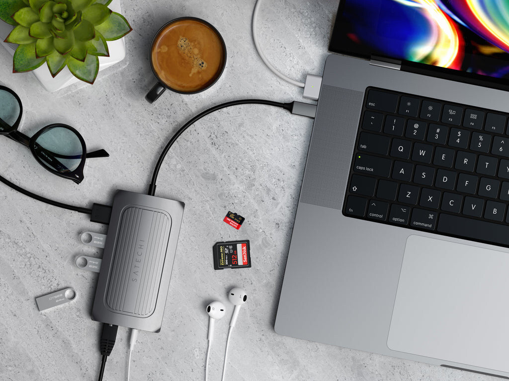 Satechi ST-U4MA3M dockningsstationer för bärbara datorer USB Type-C Grå