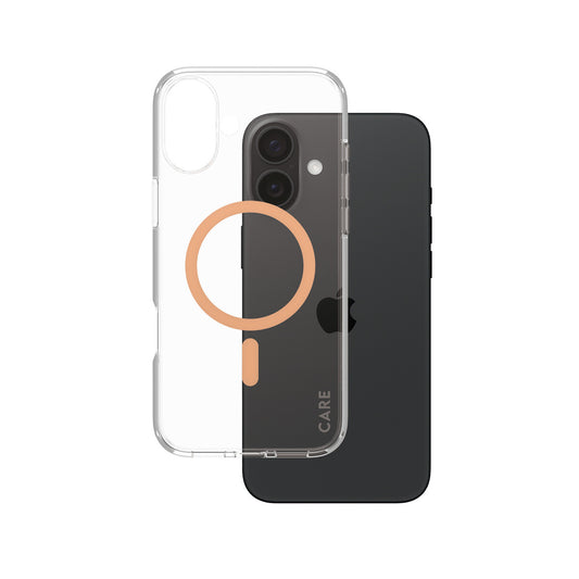 PanzerGlass CARE by ® Flagship Case Transparent Urban Combat w. Peachy MagSafe iPhone 16 Plus mobiltelefonfodral Omslag