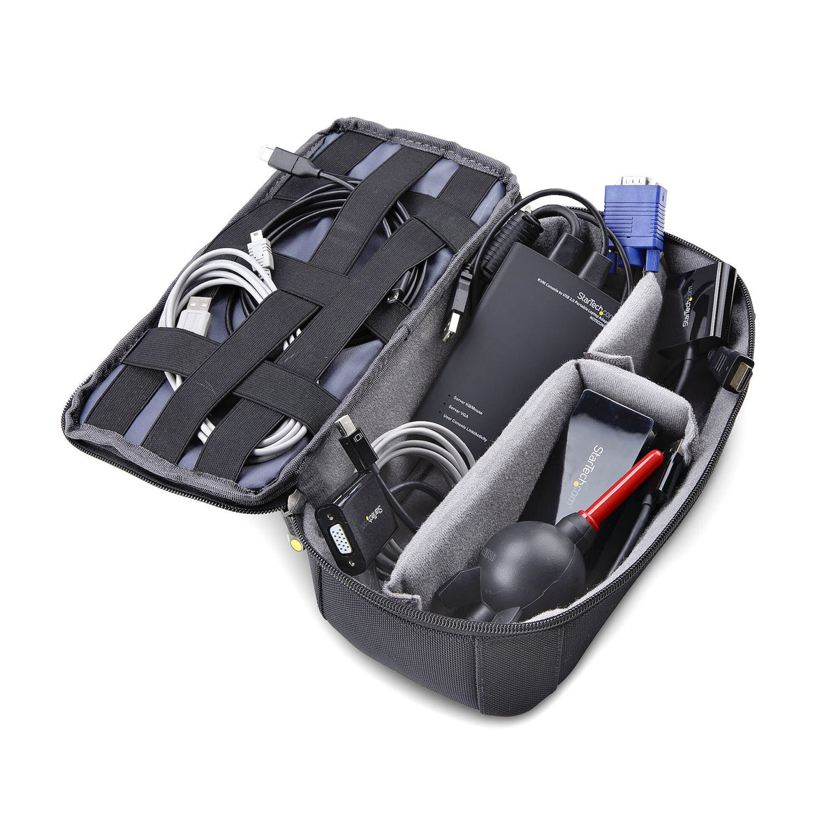 StarTech.com Akutvagn-adapter för bärbar dator, USB/VGA/Mini DisplayPort KVM-konsol, filöverföring och videoinspelning, TAA-kompatibel