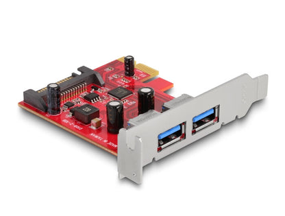 DeLOCK PCI Express x1-kort till 2 x extern USB 5 Gbps Typ-A hona - Formfaktor med låg profil