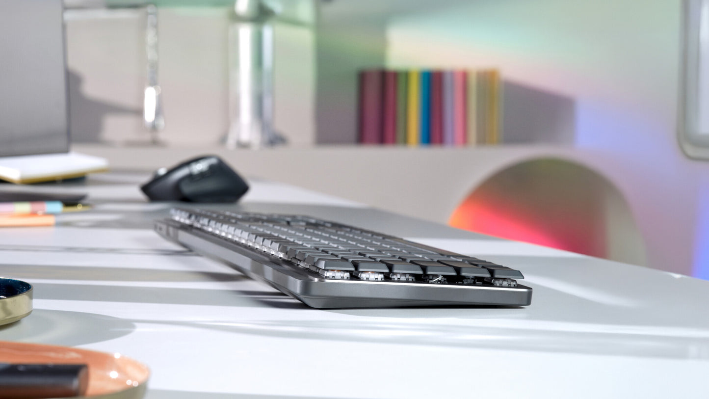 Logitech Master 920-010757 tangentbord Kontor Trådlös RF + Bluetooth QWERTY Amerikanskt internationellt grafit