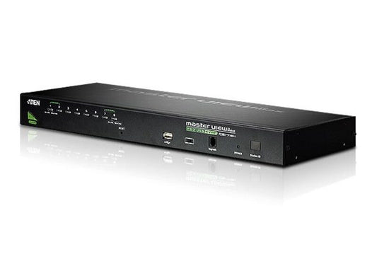 ATEN 8-portars PS/2-USB VGA KVM-switch med kedjekopplingsport och stöd för USB-kringutrustning