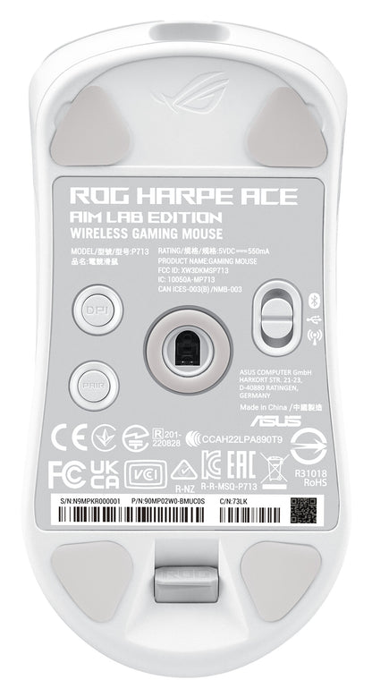 ASUS ROG Harpe Ace Aim Lab Edition datormöss Spela Ambidextrous RF Wireless + Bluetooth + USB Type-C Optomekanisk 36000 DPI