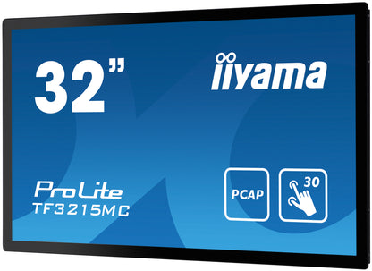 iiyama ProLite TF3215MC-B2 platta pc-skärmar 80 cm (31.5") 1920 x 1080 pixlar Full HD LED Pekskärm kiosk Svart