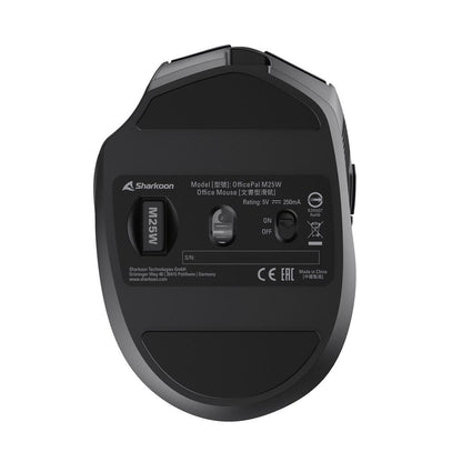 Sharkoon OfficePal M25W datormöss Spela högerhand RF Wireless + USB Type-C Optisk 4000 DPI