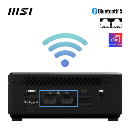 MSI Cubi N ADL-006DE Intel® N N200 4 GB DDR4-SDRAM 128 GB SSD Windows 11 Pro Mini PC Mini-PC Svart