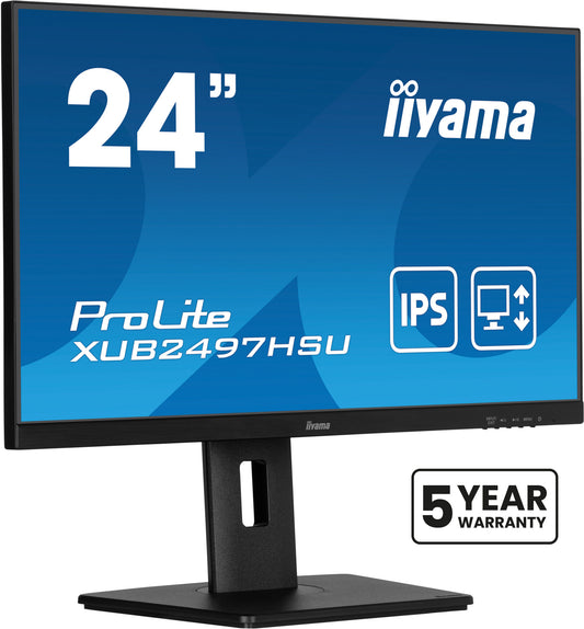 iiyama XUB2497HSU-B2 platta pc-skärmar 60,5 cm (23.8") 1920 x 1080 pixlar Full HD LED Svart