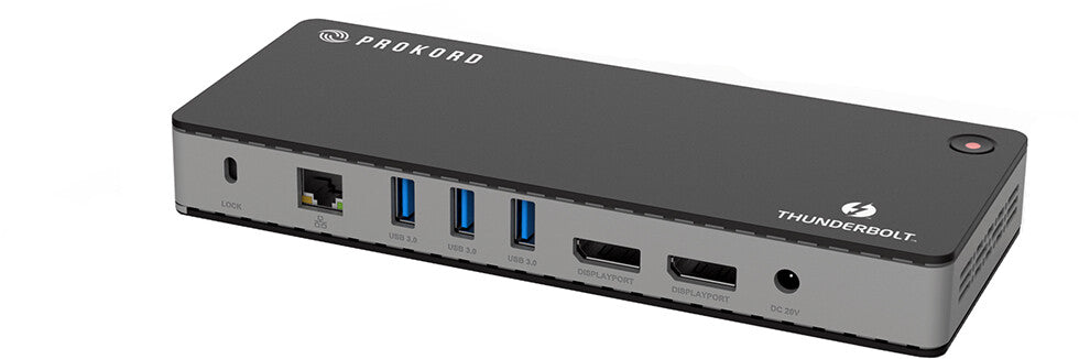 Prokord PD-UTD21 dockningsstationer för bärbara datorer Kabel Thunderbolt 3 Svart PROKORD WORKPLACE DOCKINGSTATION II THUNDERBOLT 3