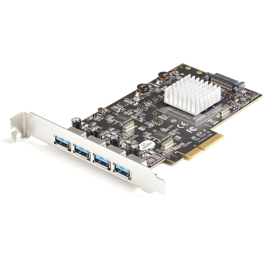 StarTech.com 4-portars USB PCIe-kort - 10 Gbps USB 3.1 / 3.2 Gen 2 Type-A PCI Express-expansionskort med 2 styrenheter - 4 x USB-A - USB PCIe-tilläggskort - Windows/Mac/Linux