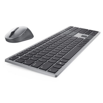 DELL KM7321W tangentbord Mus inkluderad Kontor Trådlös RF + Bluetooth QWERTY Ukrainsk Grå, Titan