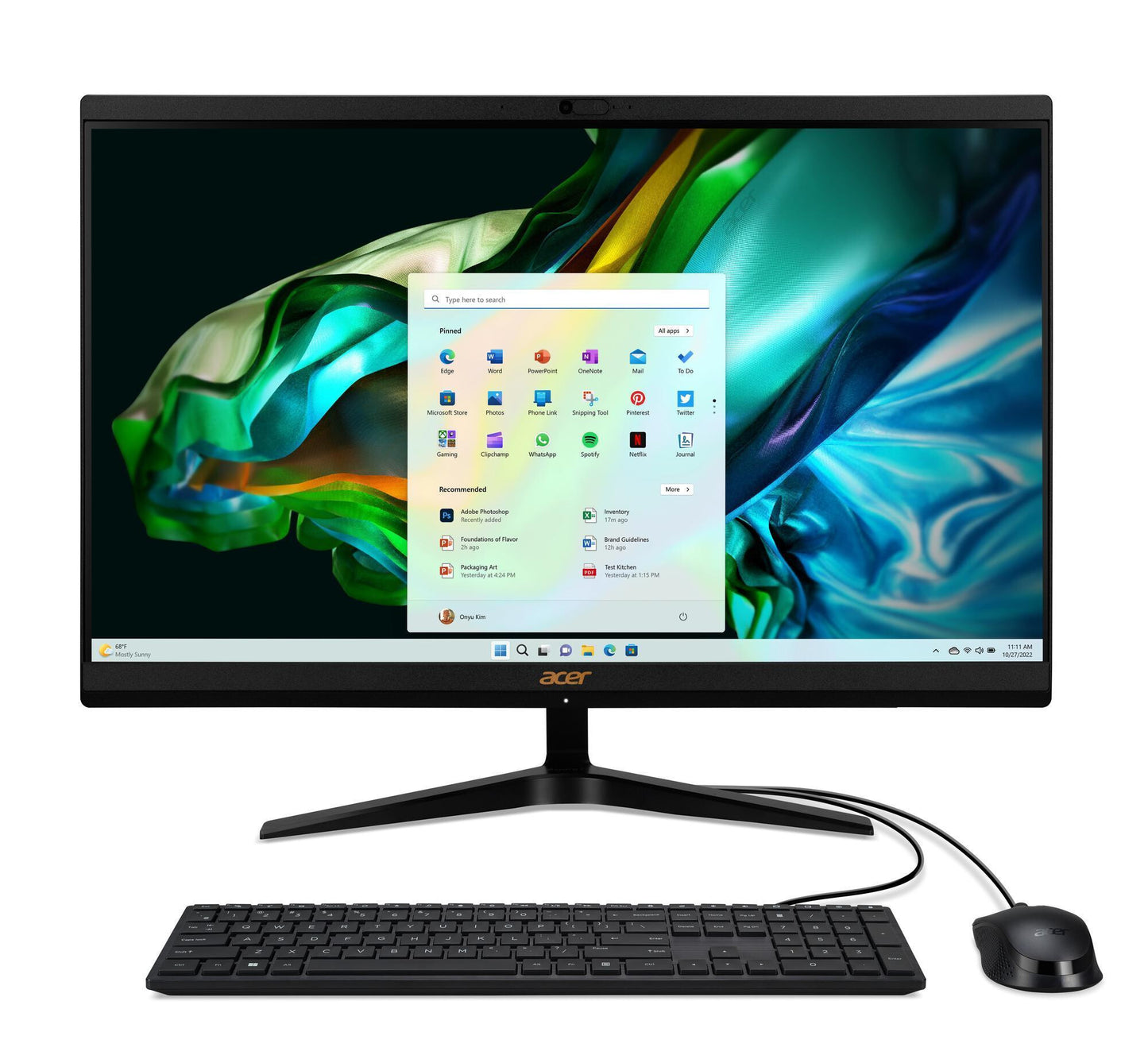 Acer Aspire C24-1800 Intel® Core™ i5 i5-12450H 60,5 cm (23.8") 1920 x 1080 pixlar Allt-i-ett-dator 16 GB DDR4-SDRAM 1 TB SSD Windows 11 Home Wi-Fi 6E (802.11ax) Svart
