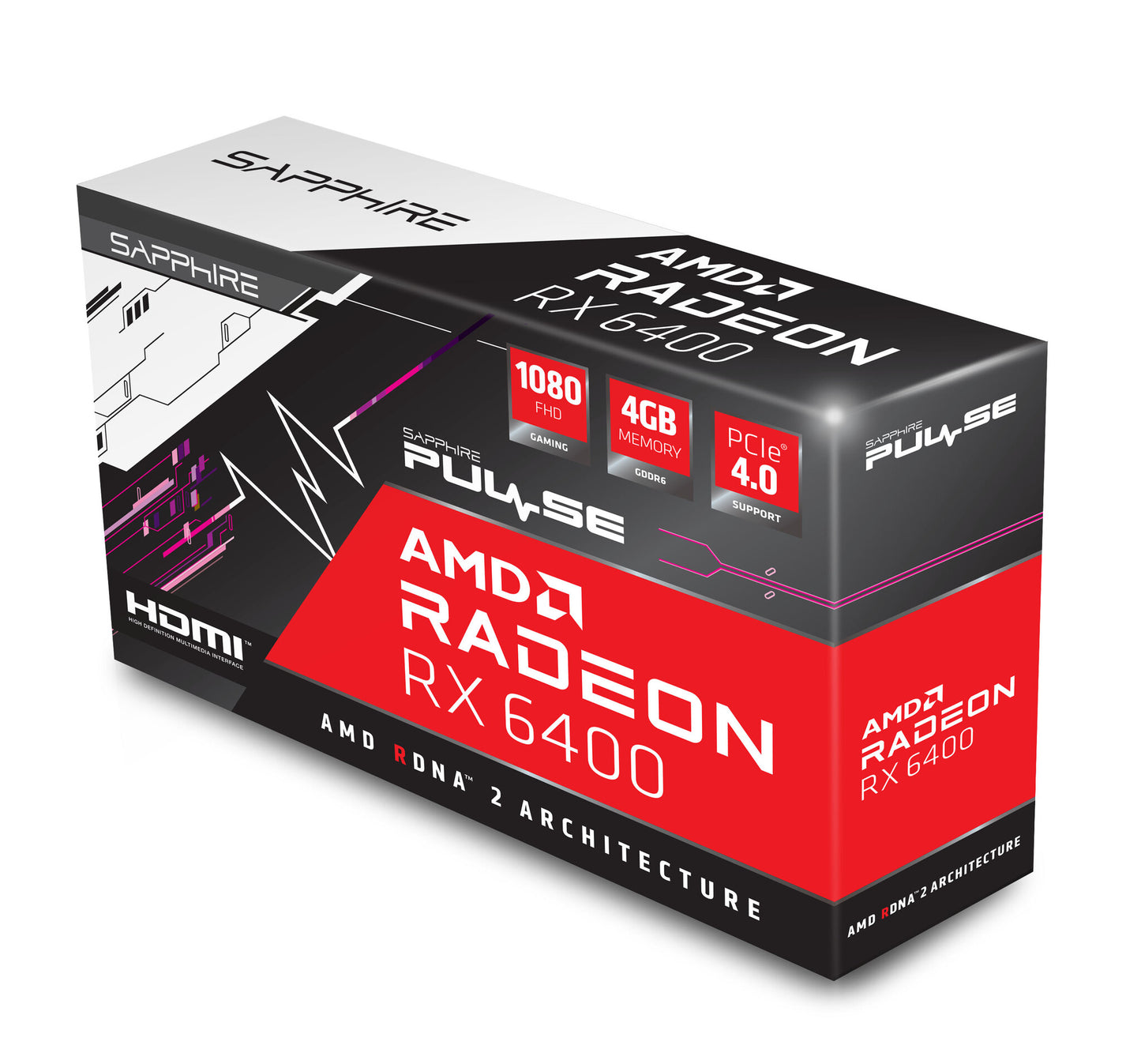 Sapphire PULSE 11315-01-20G grafikkort AMD Radeon RX 6400 4 GB GDDR6