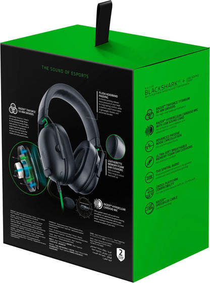 Razer Blackshark V2 X Headset Kabel Huvudband Spela Svart, Grön