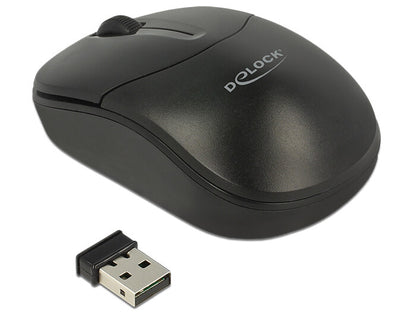 DeLOCK 12494 datormöss Resor Ambidextrous RF Trådlös Optisk 1000 DPI
