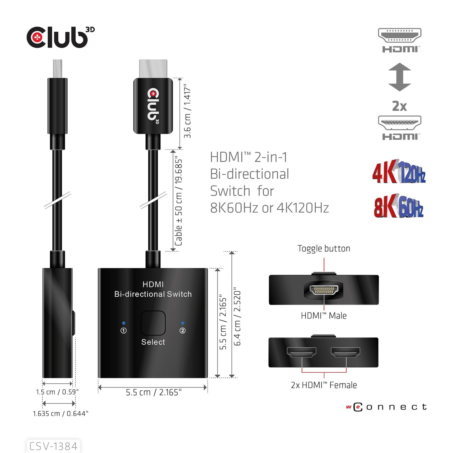 CLUB3D CSV-1384 KVM-switchar