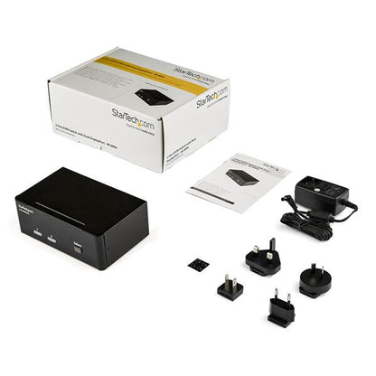 StarTech.com DisplayPort KVM-switch med 2 portar för dubbla skärmar - 4K 60 Hz