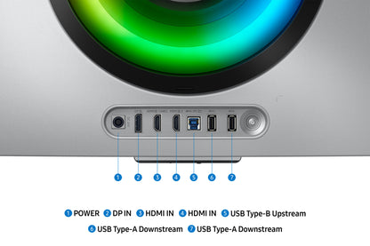 Samsung G85SD platta pc-skärmar 86,4 cm (34") 3440 x 1440 pixlar UltraWide Quad HD OLED Silver