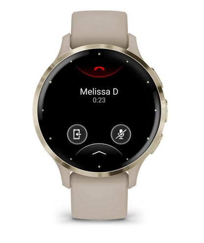 Garmin Venu 3S 3,05 cm (1.2") AMOLED 41 mm Digital 390 x 390 pixlar Pekskärm Guld, Grå Wi-Fi GPS