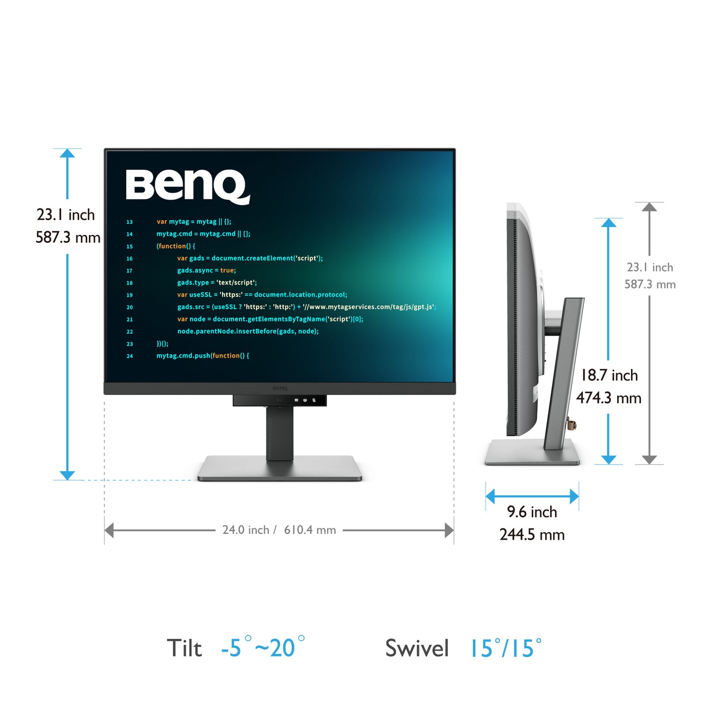 BenQ RD280U platta pc-skärmar 71,6 cm (28.2") 3840 x 2560 pixlar 4K Ultra HD Svart