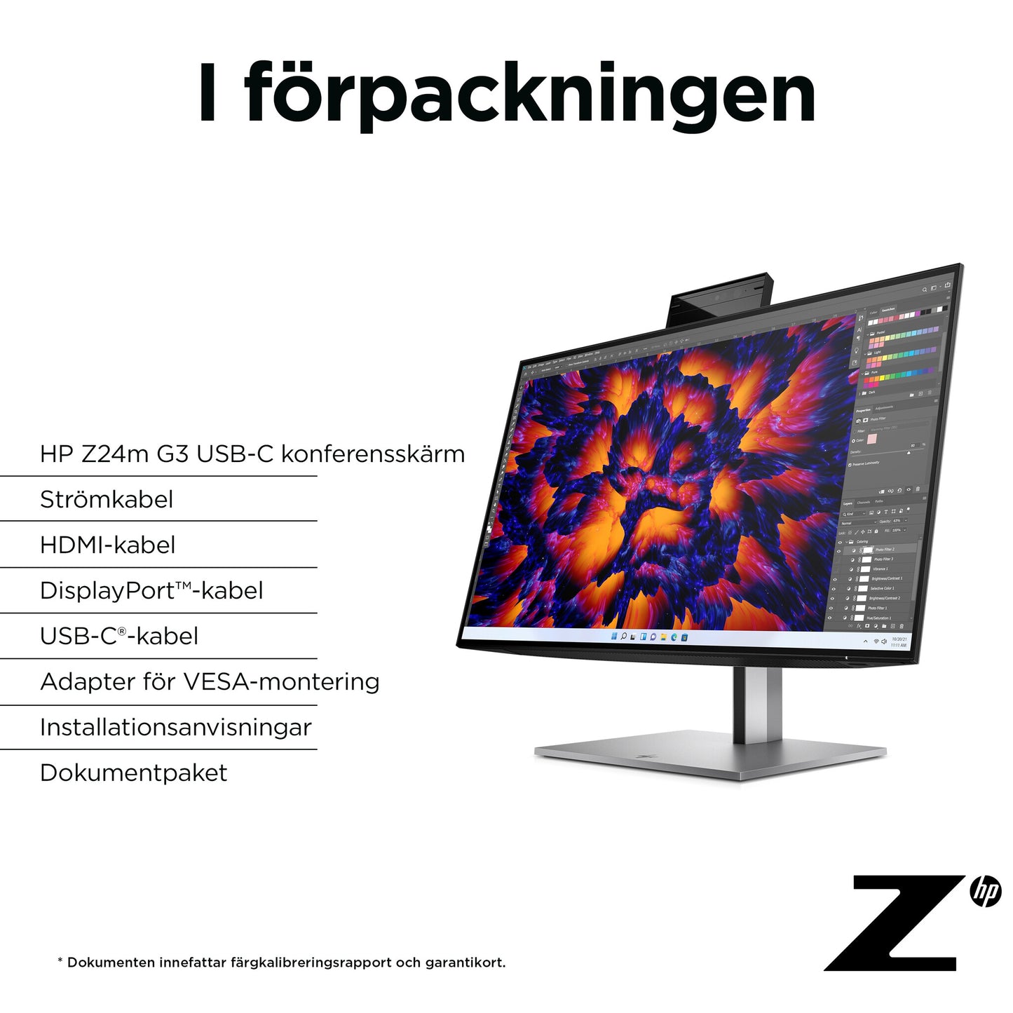 HP Z24mG3 QHD-konferensbildskärm Z24mG3 QHD-konferensbildskärm