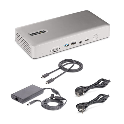 StarTech.com Thunderbolt 4-dockningsstation för flera bildskärmar, dockningsstation för fyra/tre/två bildskärmar - 2x HDMI/2x DisplayPort, 7x USB-hubb, 2,5 Gb Ethernet, 98 W strömförsörjning