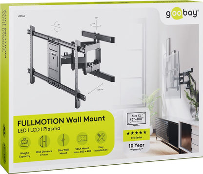 Goobay 49746 tv-fäste 2,54 m (100") Svart