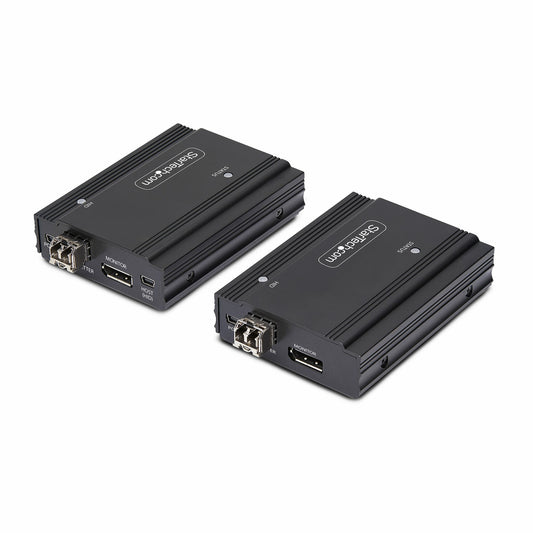 StarTech.com DisplayPort KVM-förlängare över fiberoptik, 4K 60 Hz, enhetsförlängarsats, upp till 300 m (multiläge) med förinstallerade SFP+-moduler, 3x USB HID