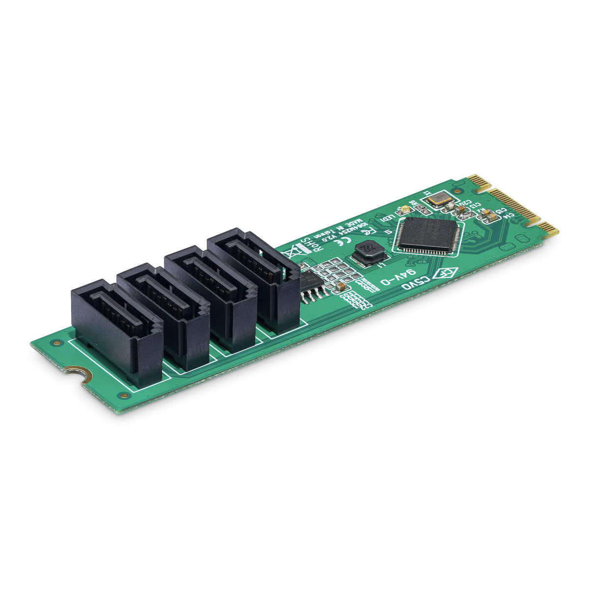 StarTech.com 4-ports M.2 till SATA-kortadapter, M.2 PCIe 3.0 till SATA HDD/SSD-expansionskort, ASM1064-chipset, M.2 NVMe till 4x HDD/SSD för Windows/macOS/Linux