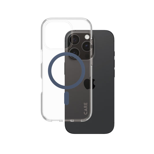 PanzerGlass CARE by ® Flagship Case Transparent Urban Combat w. Blue MagSafe iPhone 16 Pro mobiltelefonfodral Omslag