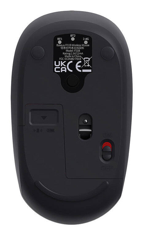 Baseus F01B datormöss Universal högerhand Trådlös RF + Bluetooth 1600 DPI