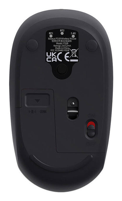Baseus F01B datormöss Universal högerhand Trådlös RF + Bluetooth 1600 DPI