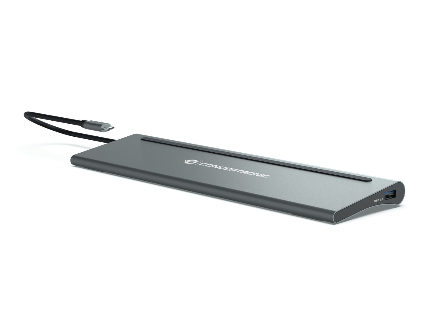 Conceptronic DONN17G dockningsstationer för bärbara datorer Kabel USB 3.2 Gen 1 (3.1 Gen 1) Type-C Grå