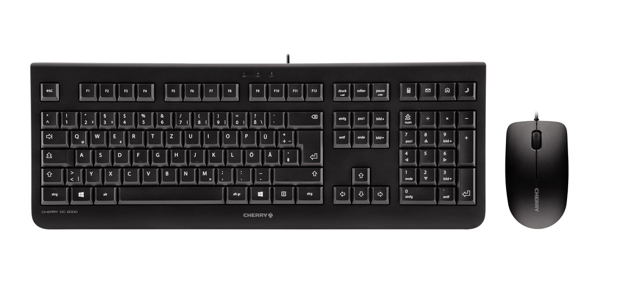 CHERRY DC 2000 tangentbord Mus inkluderad Universal USB AZERTY Belgiskt Svart