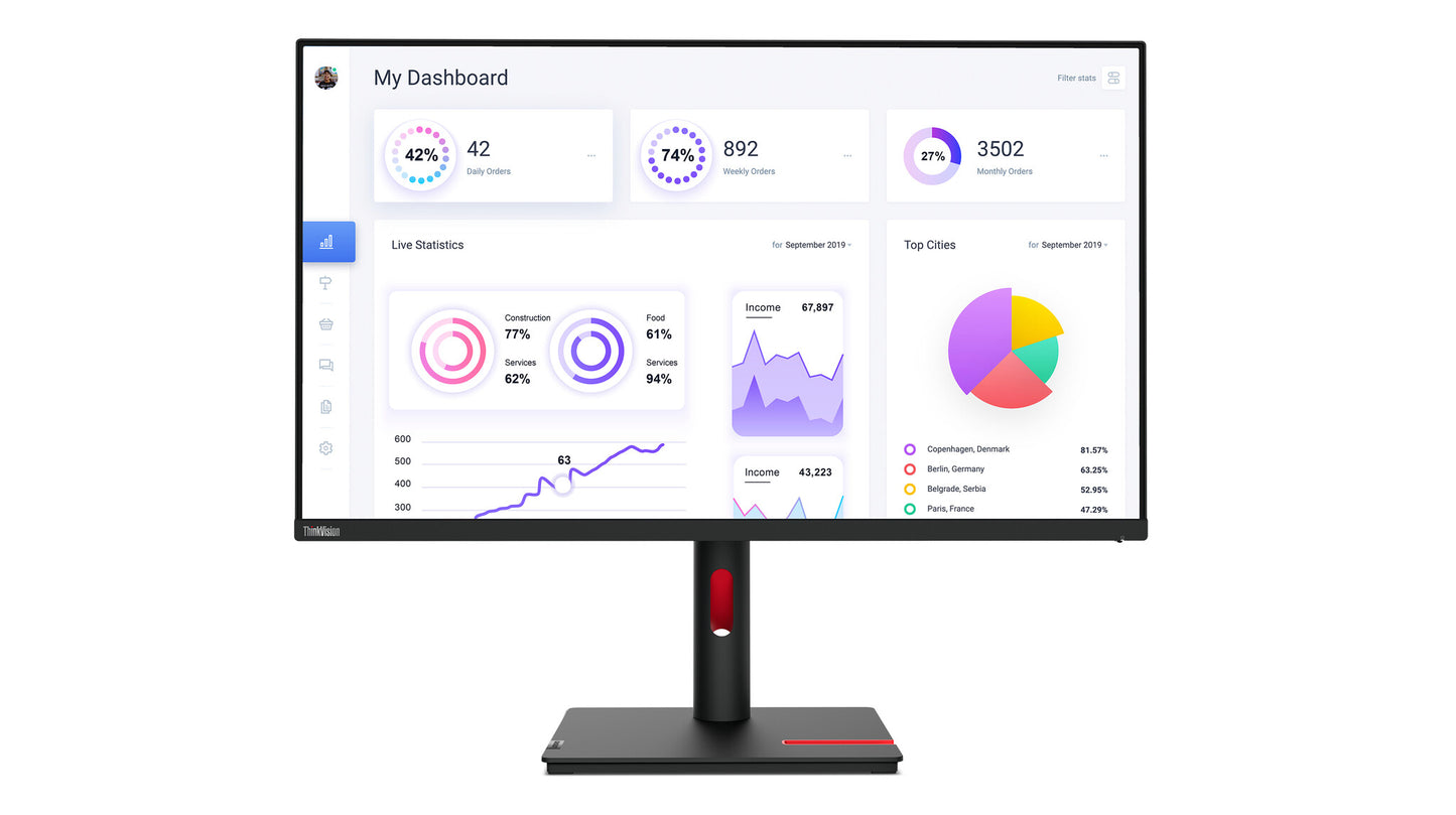 Lenovo ThinkVision T32p-30 LED display 80 cm (31.5") 3840 x 2160 pixlar 4K Ultra HD Svart