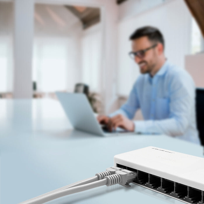 Qoltec 52246 nätverksswitchar Ohanterad Vit