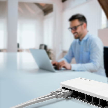 Qoltec 52246 nätverksswitchar Ohanterad Vit
