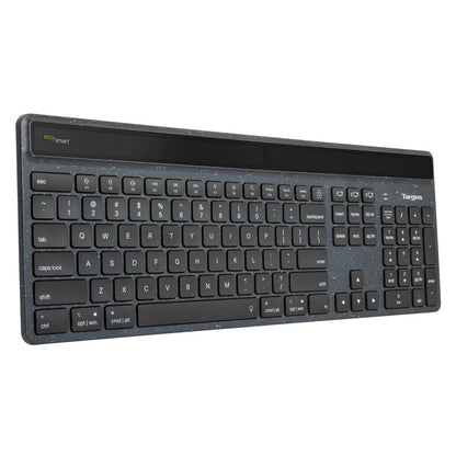 Targus Sustainable Energy Harvesting EcoSmart tangentbord Universal Bluetooth QWERTY Nordic Svart