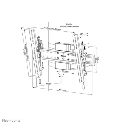 Neomounts WL35S-910BL16 tv-fäste 190,5 cm (75") Svart