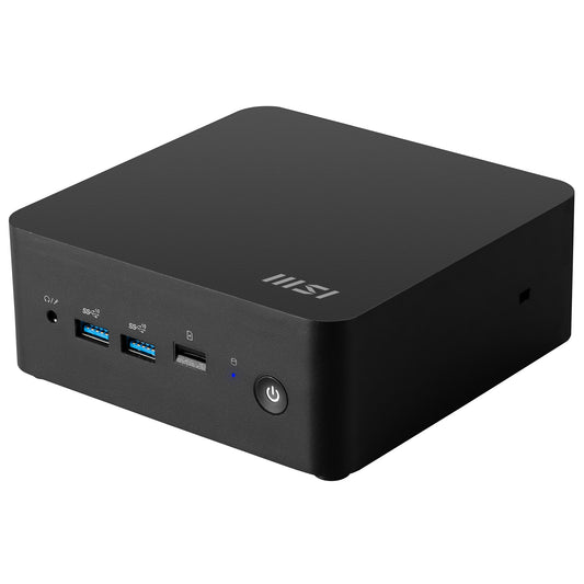 MSI Cubi NUC 1MG-023DE Intel Core 3 100U 8 GB DDR5-SDRAM 256 GB SSD Windows 11 Pro Mini PC Mini-PC Svart
