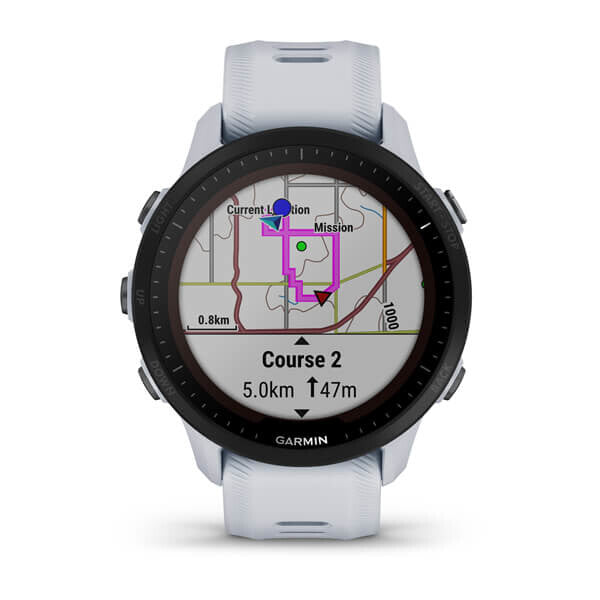 Garmin Forerunner 955 3,3 cm (1.3") MIP 46.5 mm Digital 260 x 260 pixlar Pekskärm Vit Wi-Fi GPS