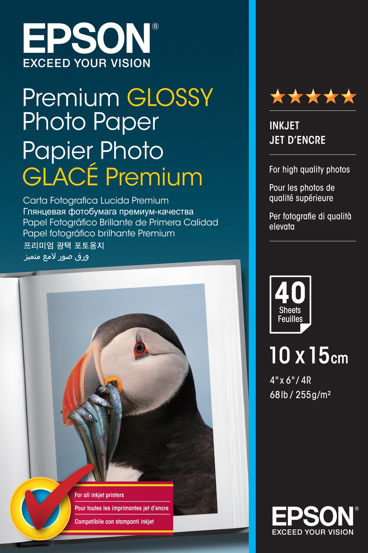 Epson Premium Glossy Photo Paper - 10x15cm - 40 Ark