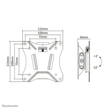 Neomounts NM-W60BLACK tv-fäste 76,2 cm (30") Svart